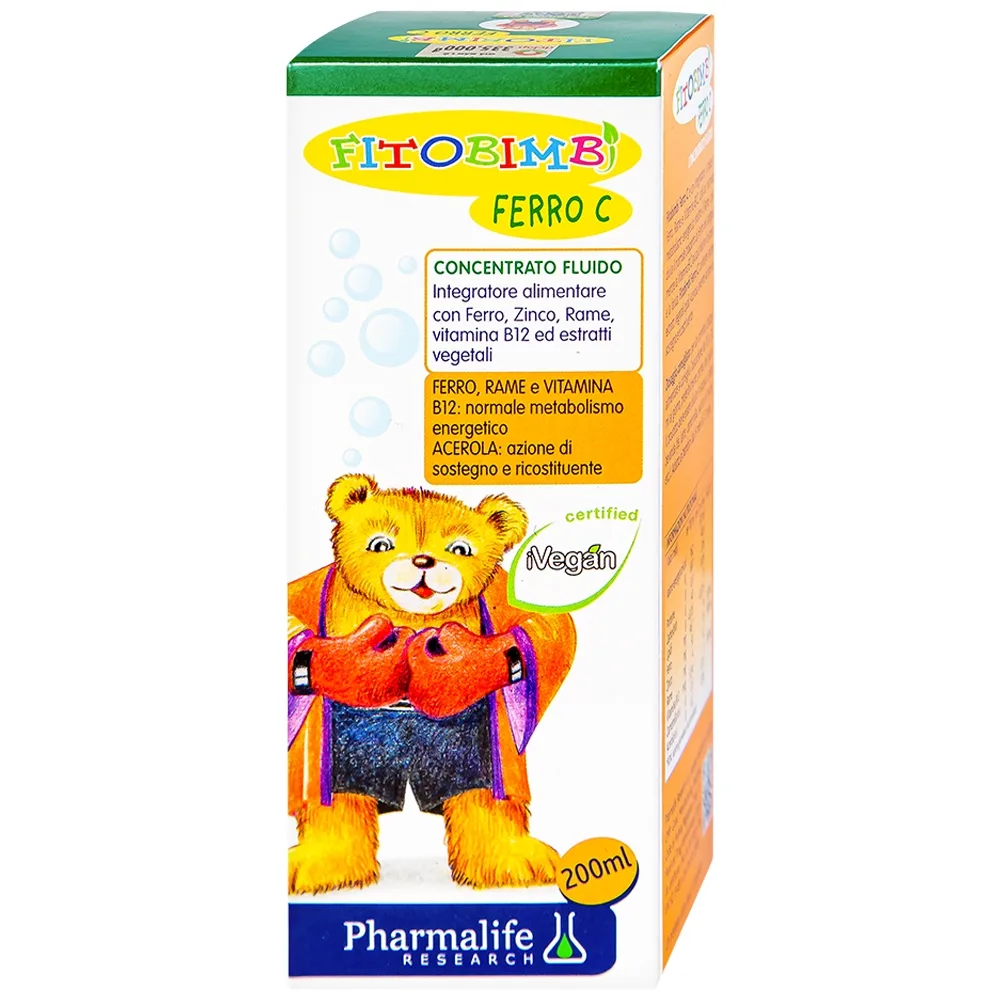 Hình ảnh Siro Fitobimbi Ferro C Concentrato Fluido bổ sung sắt, kẽm, vitamin C cho cơ thể (200ml)