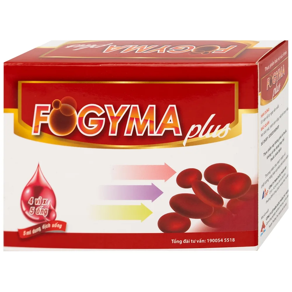 Hình ảnh Dung dịch uống Fogyma Plus VNP bổ sung sắt cho cơ thể, hỗ trợ giảm thiếu máu do thiếu sắt (4 vỉ x 5 ống)