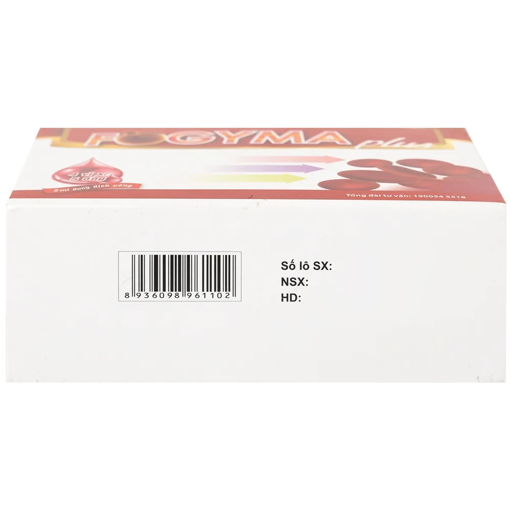 Hình ảnh Dung dịch uống Fogyma Plus VNP bổ sung sắt cho cơ thể, hỗ trợ giảm thiếu máu do thiếu sắt (4 vỉ x 5 ống)