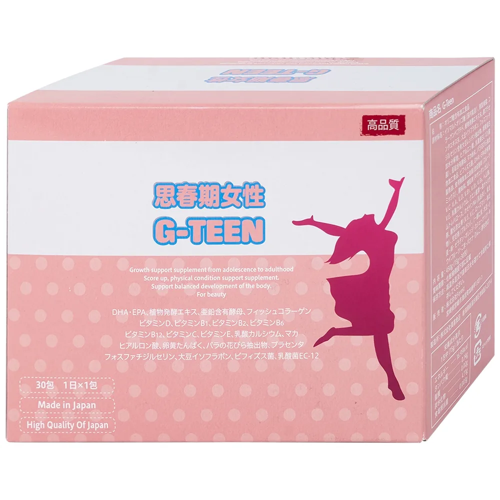 Hình ảnh Thực phẩm bảo vệ sức khỏe G-TEEN Kenko hỗ trợ phát triển cho bé gái giai đoạn dậy thì (30 gói x 15g)
