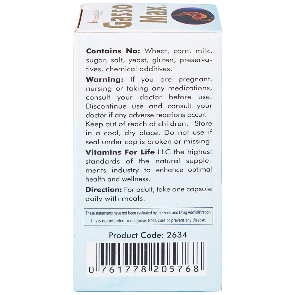 Hình ảnh Viên uống Gasso Max Vitamins For Life bổ sung enzyme và các thảo mộc, hỗ trợ tiêu hóa tốt (30 viên)