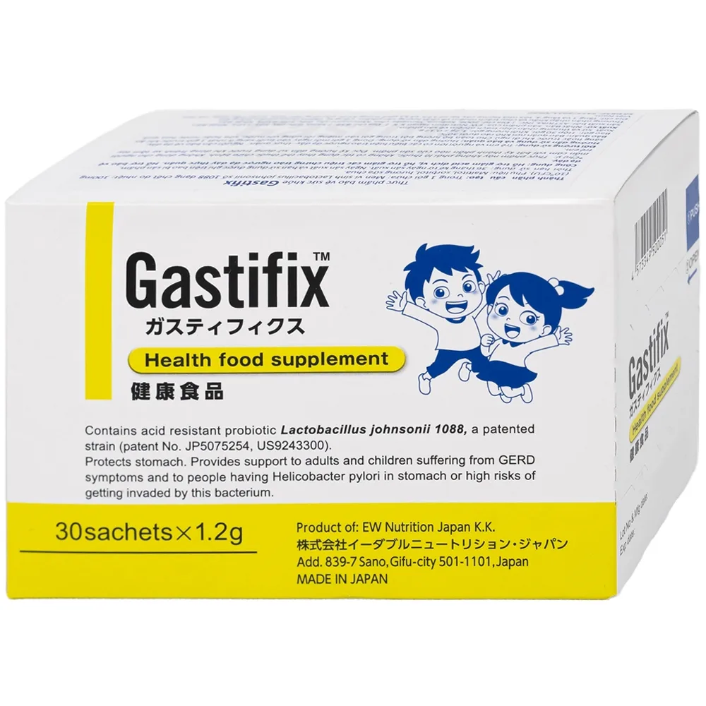 Hình ảnh Thực phẩm bảo vệ sức khỏe Gastifix EW Nutrition hỗ trợ giảm acid dịch vị, triệu chứng trào ngược dạ dày thực quản (30 gói x 1.2g)