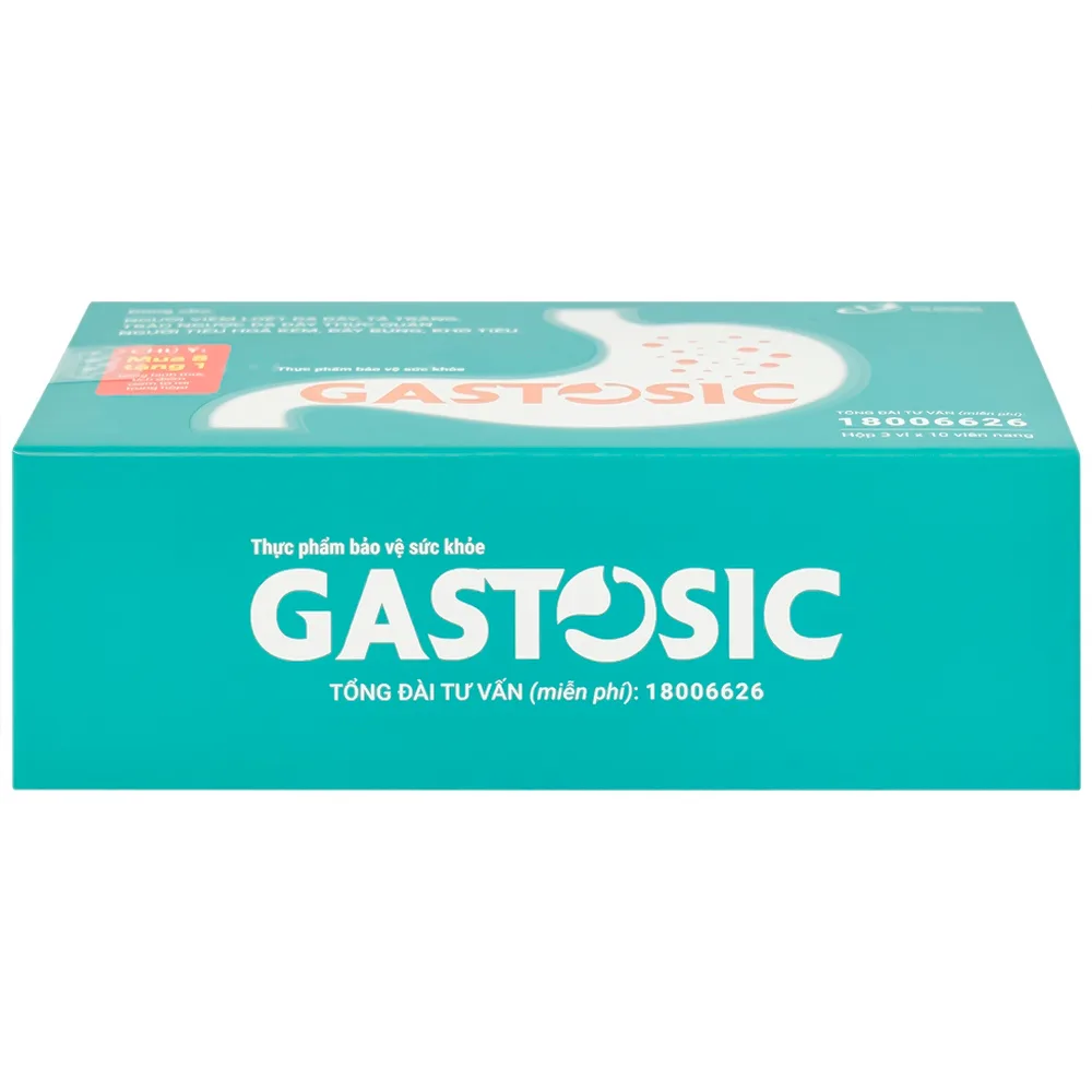 Hình ảnh Viên uống Gastosic CVI Pharma giúp tiêu hóa tốt, bảo vệ niêm mạc dạ dày (3 vỉ x 10 viên)