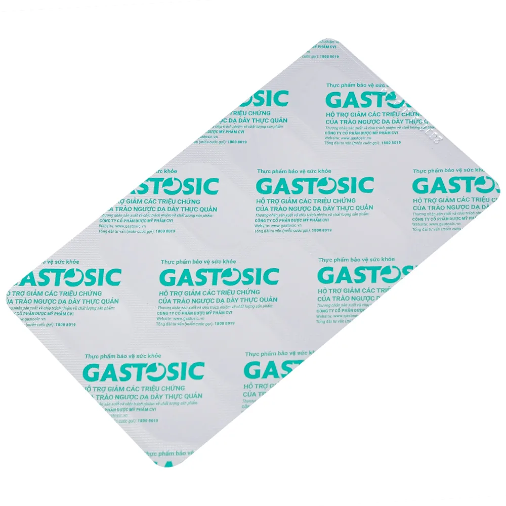 Hình ảnh Viên uống Gastosic CVI Pharma giúp tiêu hóa tốt, bảo vệ niêm mạc dạ dày (3 vỉ x 10 viên)