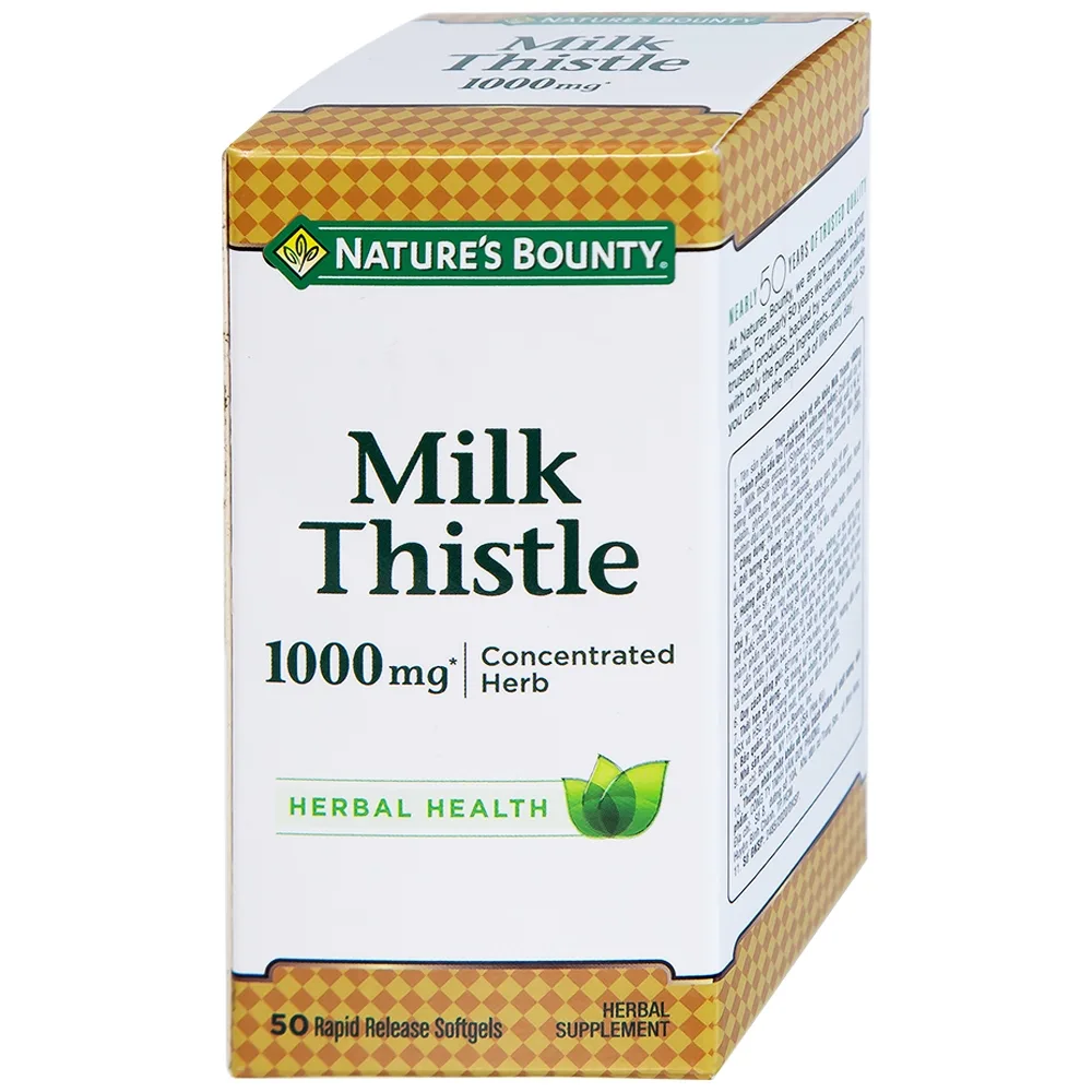 Hình ảnh Viên uống Milk Thistle Nature's Bounty hỗ trợ tăng cường chức năng gan, bảo vệ gan (50 viên)