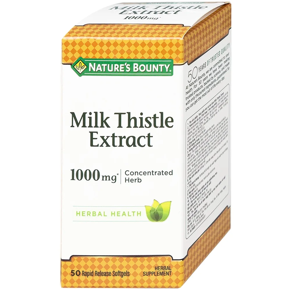 Hình ảnh Viên uống Milk Thistle Nature's Bounty hỗ trợ tăng cường chức năng gan, bảo vệ gan (50 viên)