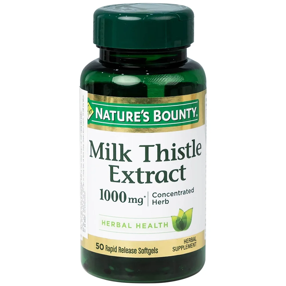 Hình ảnh Viên uống Milk Thistle Nature's Bounty hỗ trợ tăng cường chức năng gan, bảo vệ gan (50 viên)