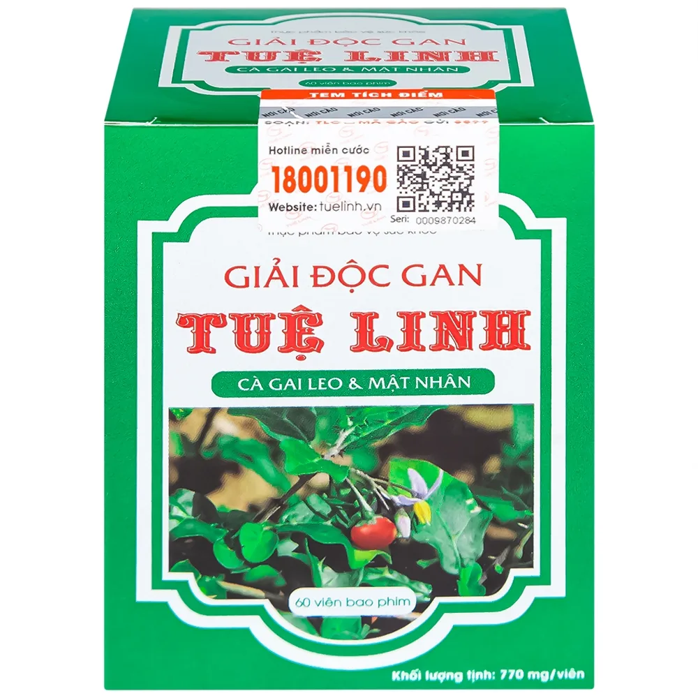 Hình ảnh Viên uống Tuệ Linh hỗ trợ giải độc gan, bảo vệ gan (60 viên)