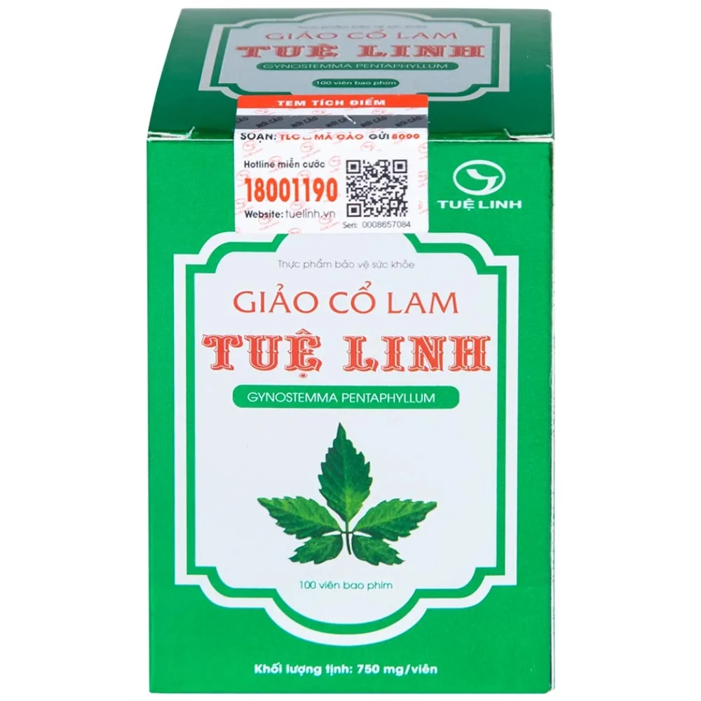 Hình ảnh Viên uống Giảo Cổ Lam Tuệ Linh hỗ trợ chuyển hóa đường, giảm nguy cơ đường huyết cao (100 viên)