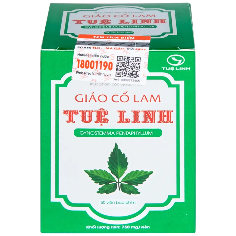 Hình ảnh Viên uống Giảo Cổ Lam Tuệ Linh hỗ trợ chuyển hóa đường, giảm nguy cơ đường huyết cao (60 viên)