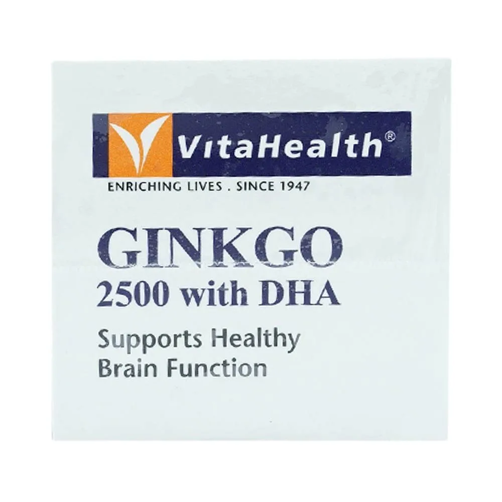 Hình ảnh Viên uống Ginkgo 2500 With DHA VitaHealth hỗ trợ chức năng não bộ, tăng cường khả năng ghi nhớ (60 viên)