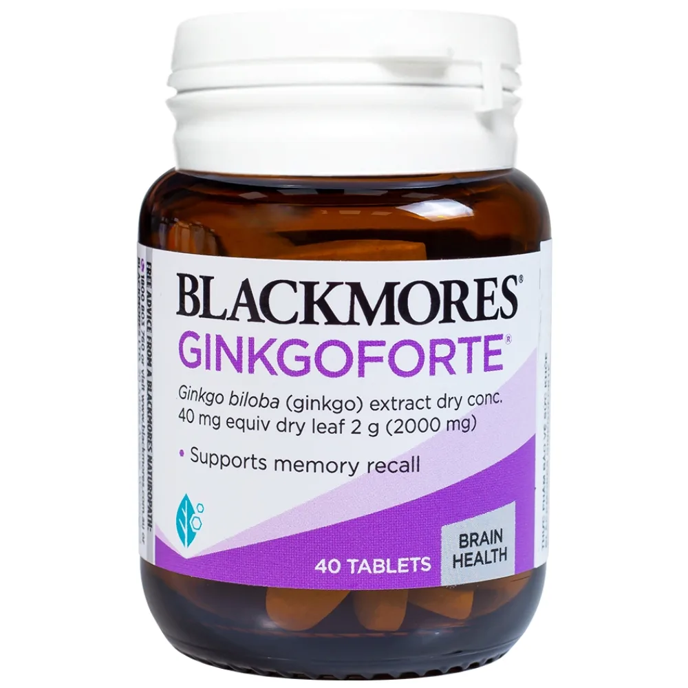 Hình ảnh Viên uống Blackmores Ginkgo Forte hỗ trợ tuần hoàn máu não (40 viên)