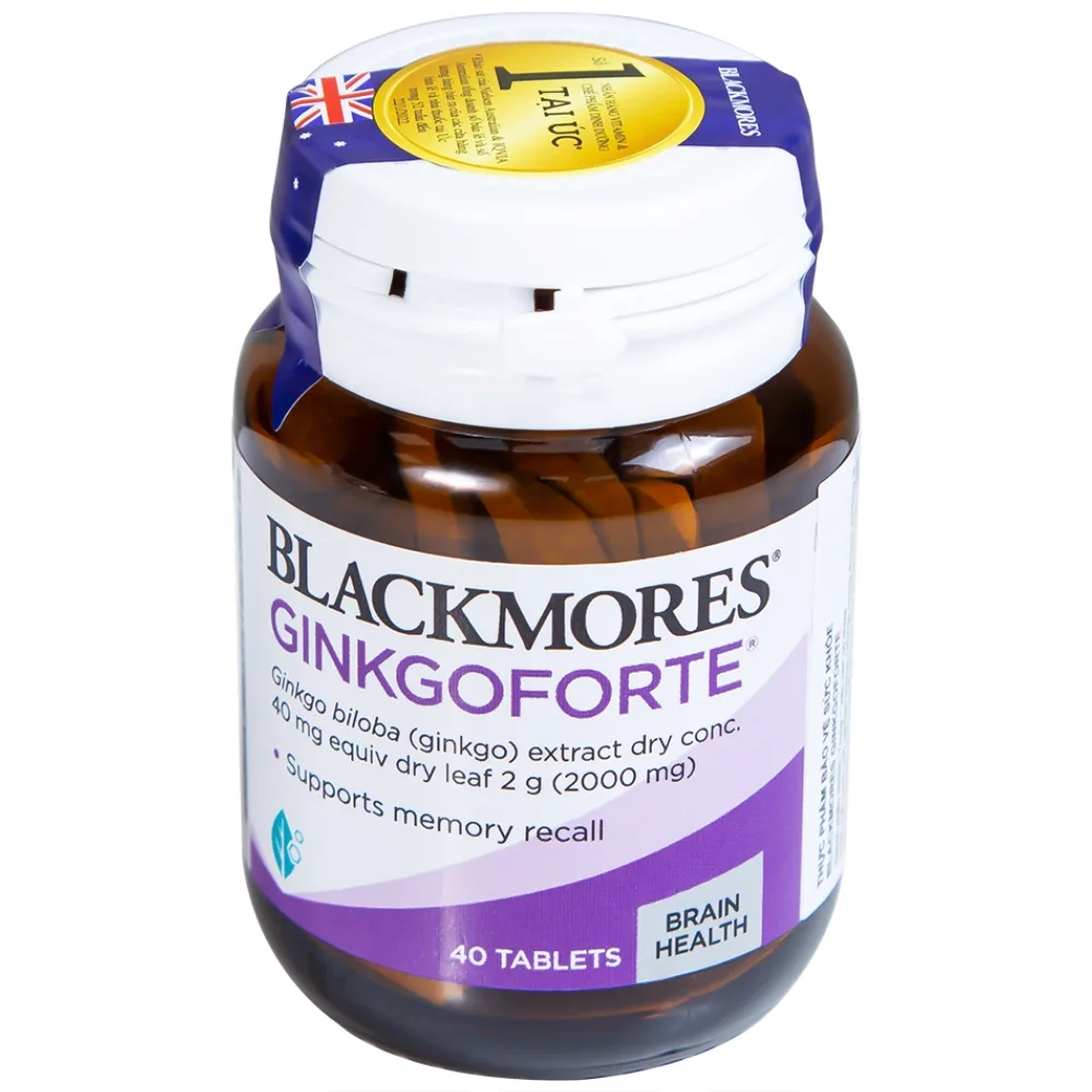Hình ảnh Viên uống Blackmores Ginkgo Forte hỗ trợ tuần hoàn máu não (40 viên)
