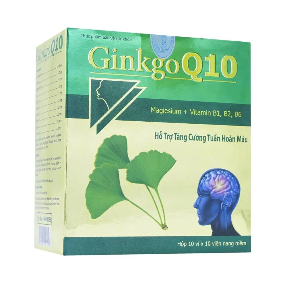 Hình ảnh Viên uống Ginkgo Q10 ISO Pharco hỗ trợ tăng cường tuần hoàn máu (10 vỉ x 10 viên)