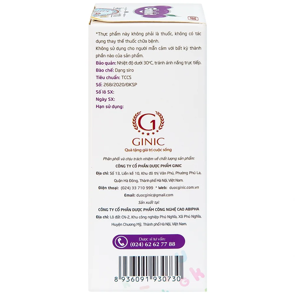 Hình ảnh Siro Ginkid Ăn Ngon 11X Gold GINIC hỗ trợ kích thích tiêu hóa (125ml)