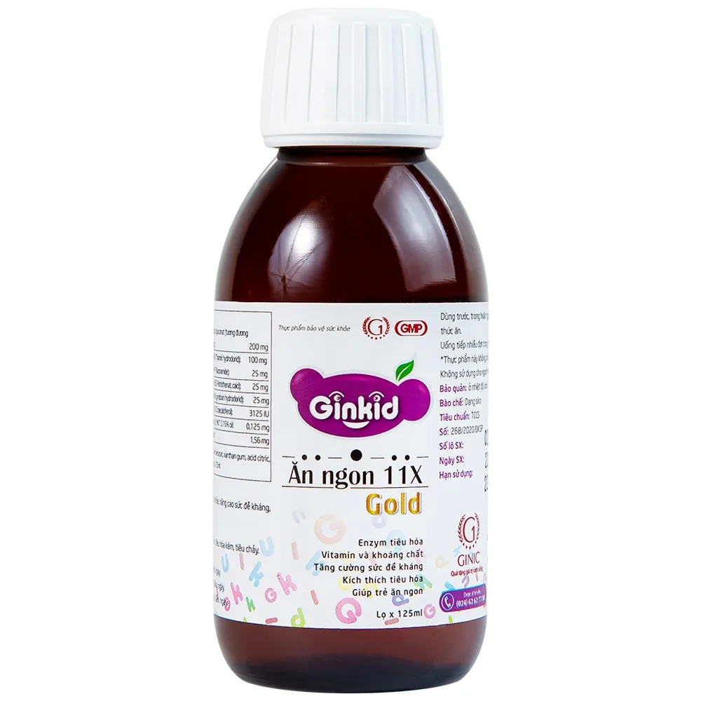 Hình ảnh Siro Ginkid Ăn Ngon 11X Gold GINIC hỗ trợ kích thích tiêu hóa (125ml)
