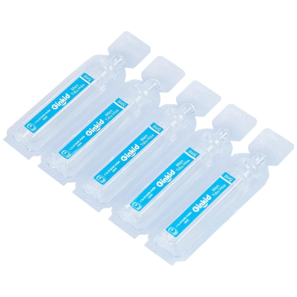 Hình ảnh Men Tiêu Hoá Ginkid GINIC bổ sung vi khuẩn có ích ở đường ruột (4 vỉ x 5 ống x 5ml)