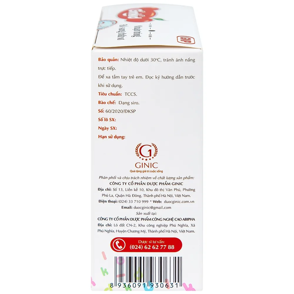 Hình ảnh Siro Ginkid GINIC nhuận tràng, bổ sung chất xơ (3 vỉ x 5 ống x 10ml)