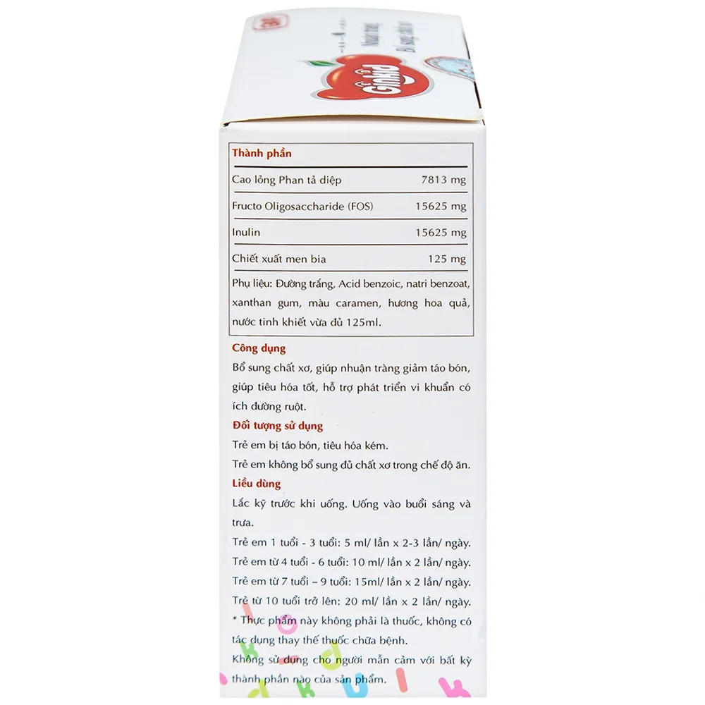 Hình ảnh Siro Ginkid GINIC nhuận tràng, bổ sung chất xơ (3 vỉ x 5 ống x 10ml)