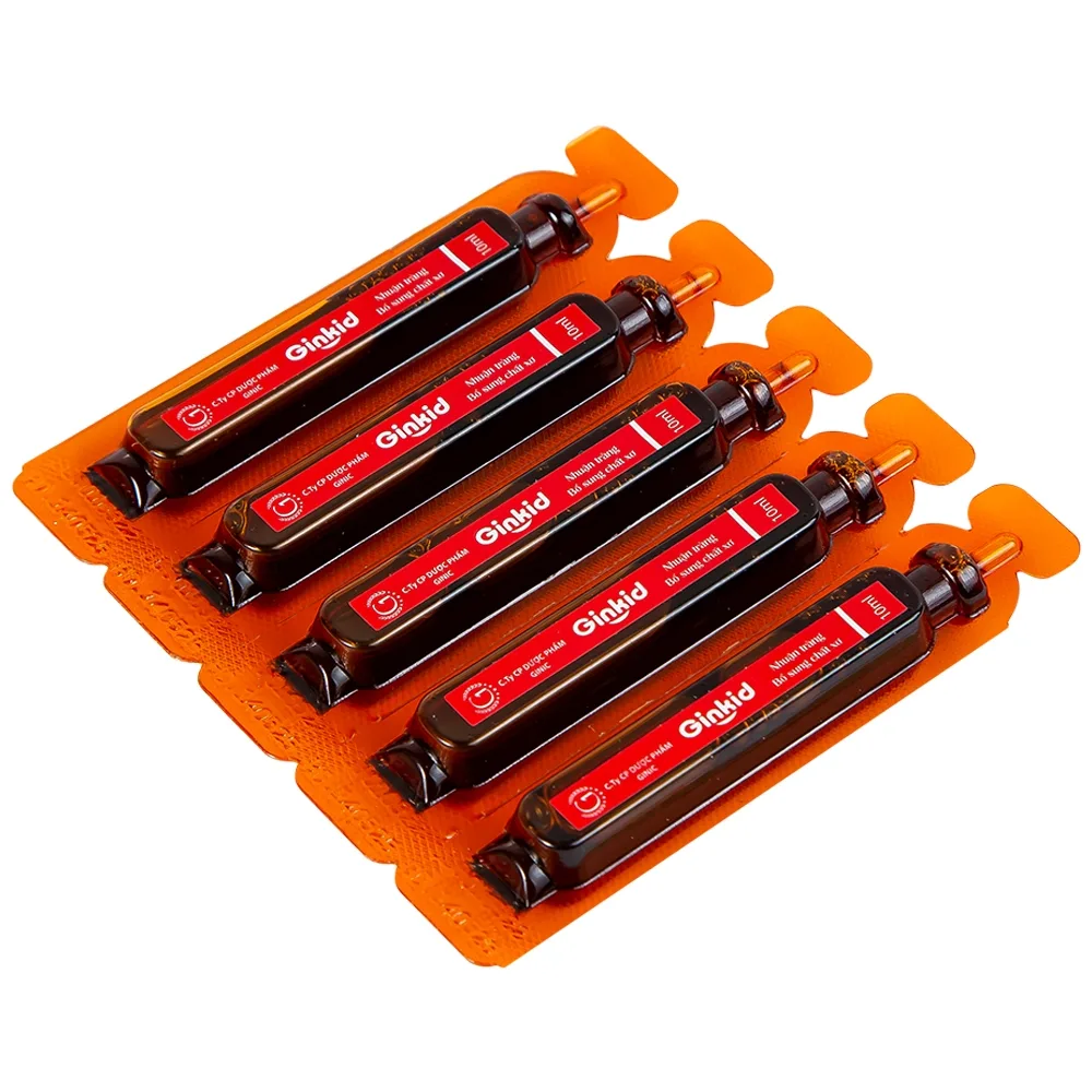 Hình ảnh Siro Ginkid GINIC nhuận tràng, bổ sung chất xơ (3 vỉ x 5 ống x 10ml)