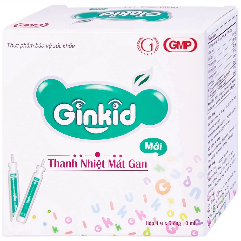 Hình ảnh Siro Ginkid GINIC thanh nhiệt mát gan (4 vỉ x 5 ống x 10ml)