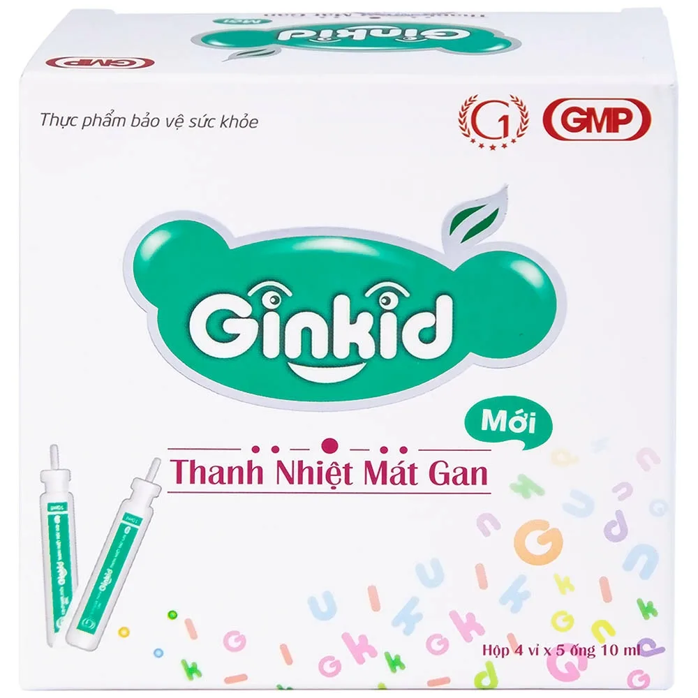 Hình ảnh Siro Ginkid GINIC thanh nhiệt mát gan (4 vỉ x 5 ống x 10ml)