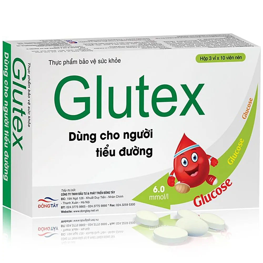 Hình ảnh Viên uống Glutex Đông Tây hỗ trợ hạ, kiểm soát đường huyết (30 viên)