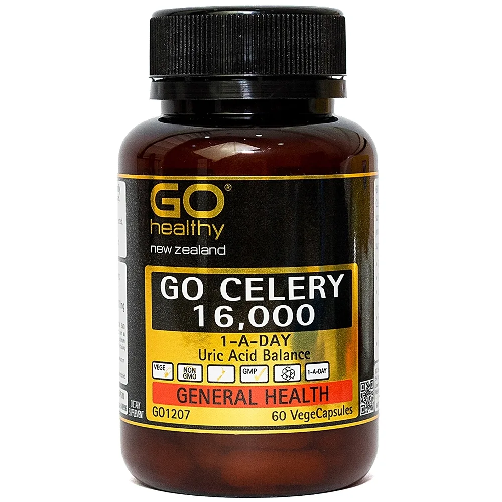 Hình ảnh Viên uống Go Celery 16,000 hỗ trợ giảm uric acid, giảm triệu chứng sưng, đau do gout (60 viên)