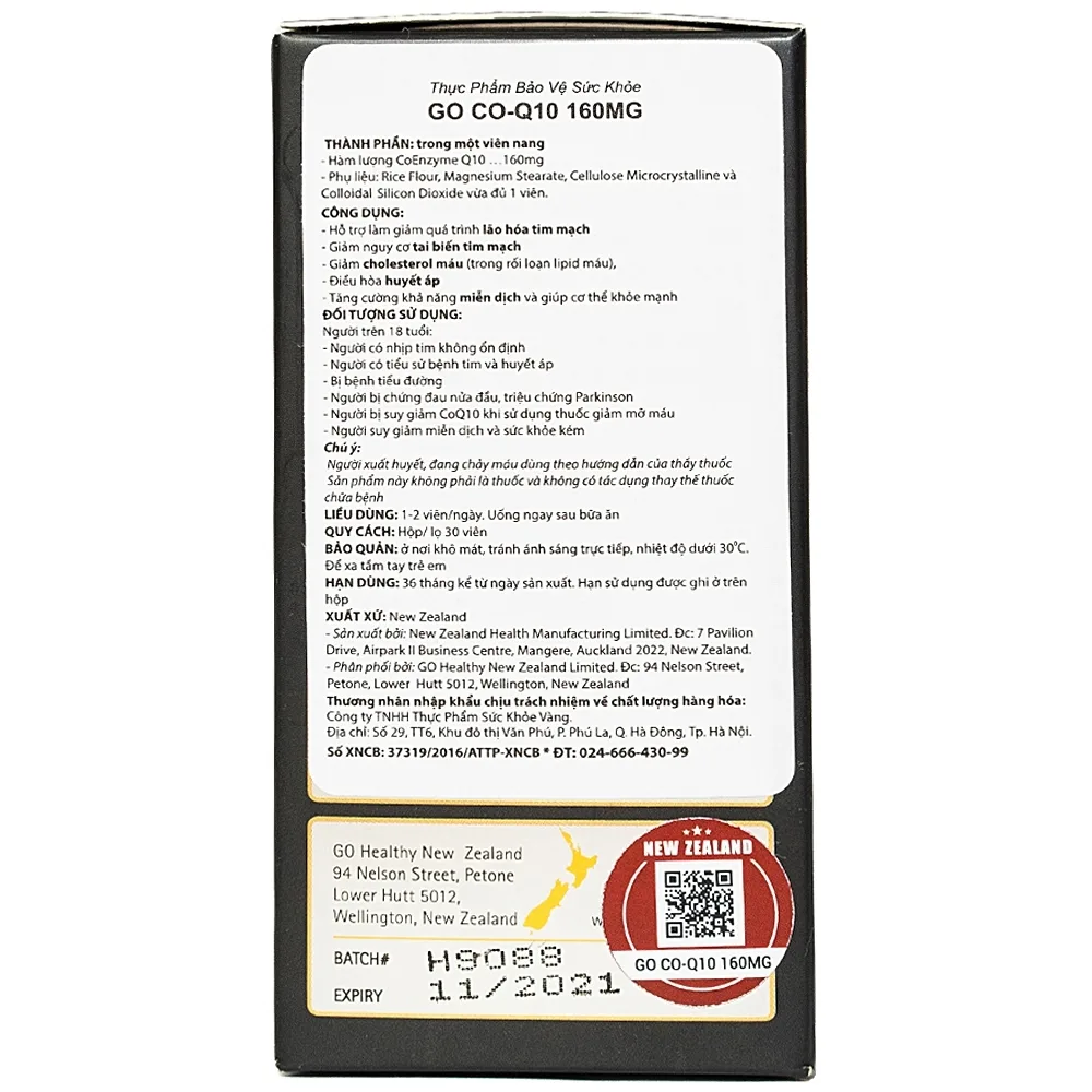 Hình ảnh Viên uống Go Co-Q10 160mg hỗ trợ giảm quá trình lão hóa tim mạch (30 viên)