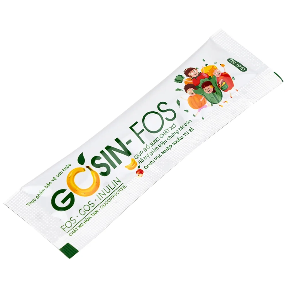 Hình ảnh Bột pha uống Gosin-Fos 5g Medvie bổ sung chất xơ, hỗ trợ giảm triệu chứng táo bón (30 gói)