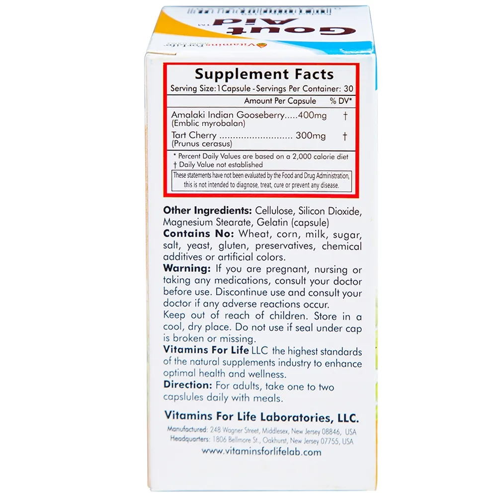 Hình ảnh Viên uống Gout Aid Vitamins For Life hỗ trợ giảm triệu chứng ở người bị gout (30 viên)