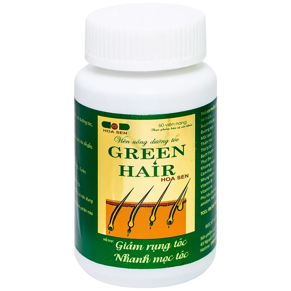 Hình ảnh Viên uống Green Hair Hoa Sen bổ huyết, bổ sung dưỡng chất nuôi dưỡng tóc (60 viên)