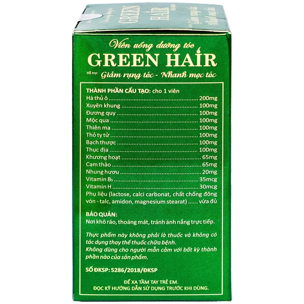 Hình ảnh Viên uống Green Hair Hoa Sen bổ huyết, bổ sung dưỡng chất nuôi dưỡng tóc (60 viên)