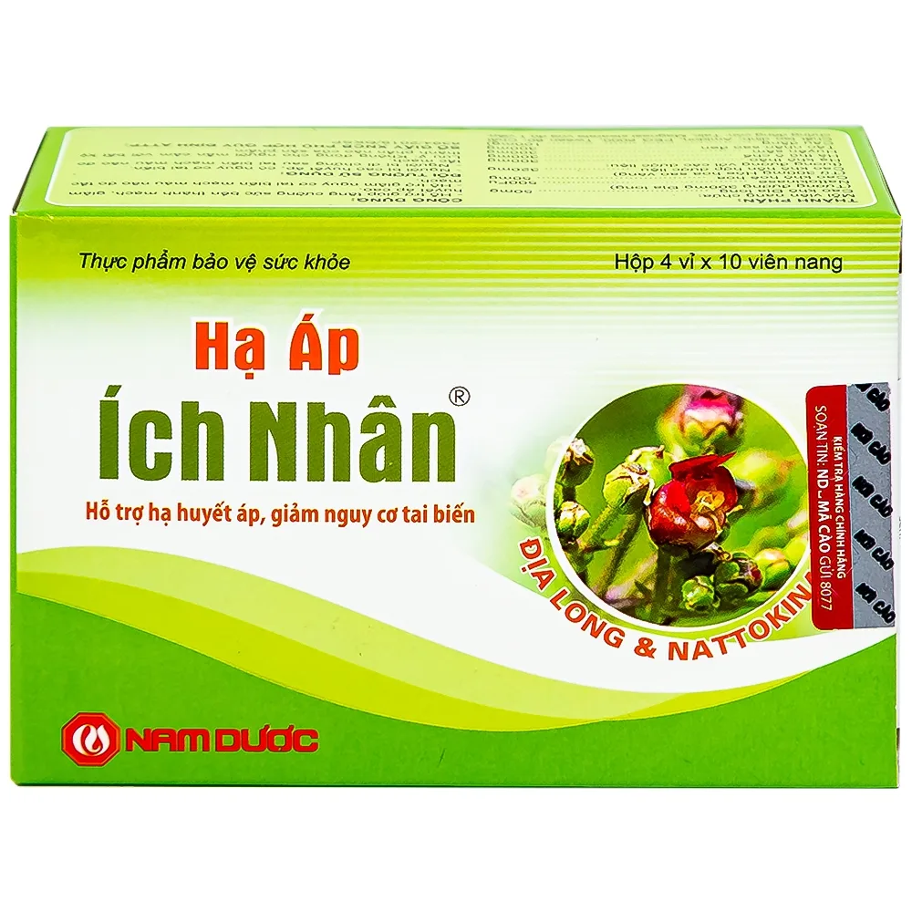 Hình ảnh Viên uống Hạ Áp Ích Nhân Nam Dược hỗ trợ hạ huyết áp, giảm nguy cơ tai biến (4 vỉ x 10 viên)