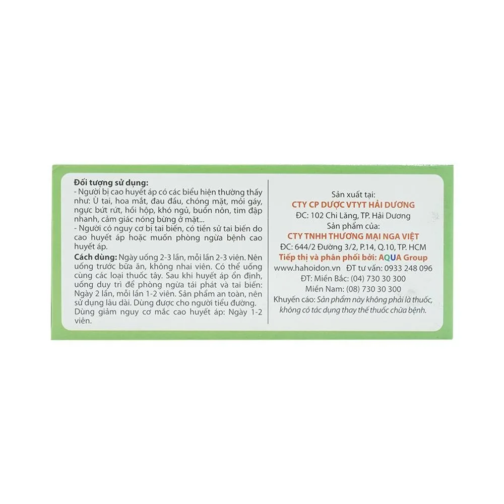 Hình ảnh Viên uống Hạ Hồi Đơn HDpharma hỗ trợ hạ huyết áp, tăng sức bền thành mạch (60 viên)