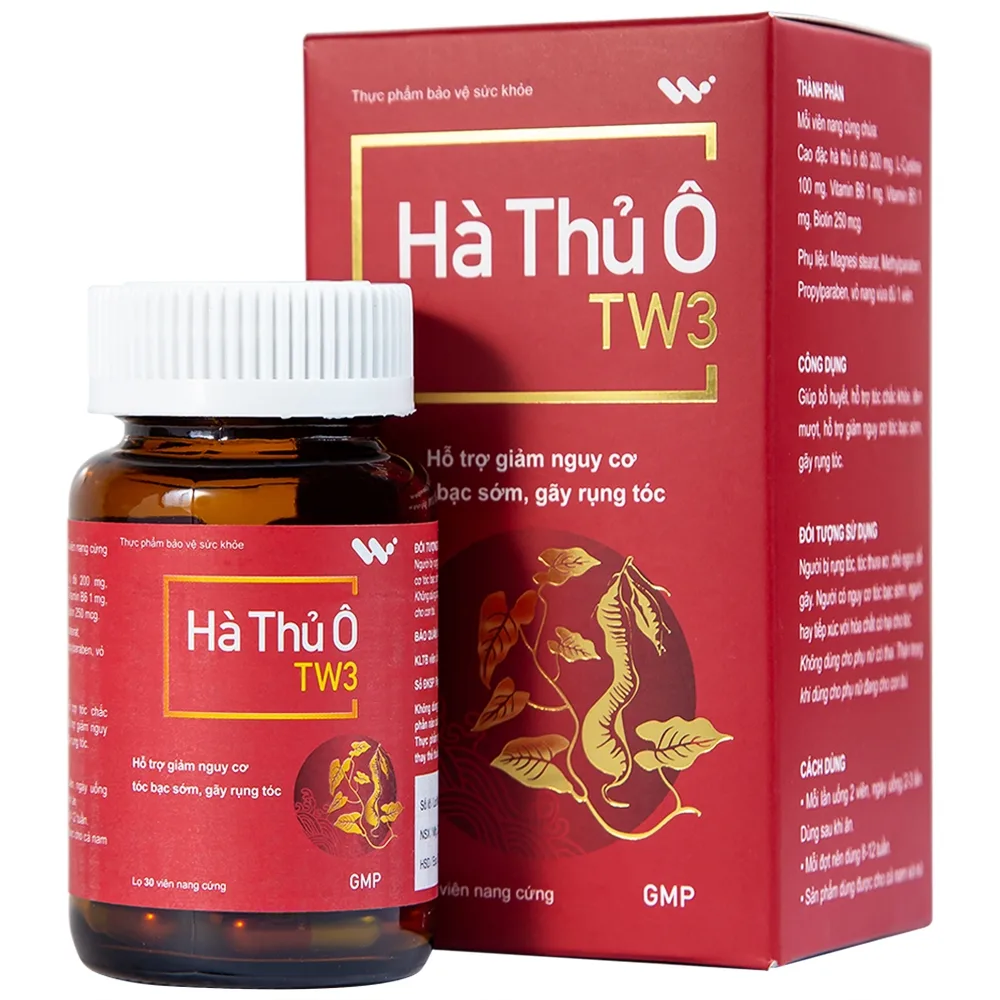 Hình ảnh Viên uống Hà Thủ Ô TW3 hỗ trợ giảm nguy cơ tóc bạc sớm, gãy rụng tóc (30 viên)