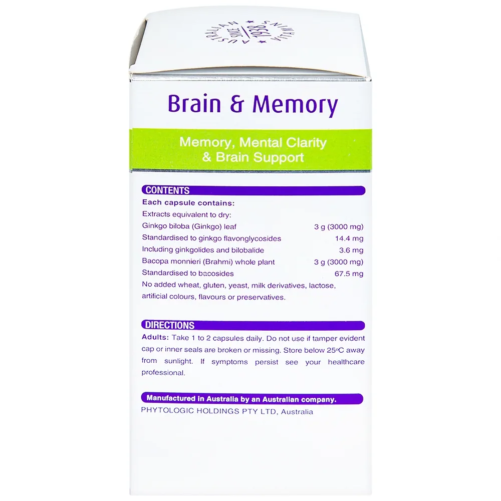Hình ảnh Viên uống Ginkgo And Brahmi 3000 Henry Blooms hỗ trợ hoạt huyết (60 viên)