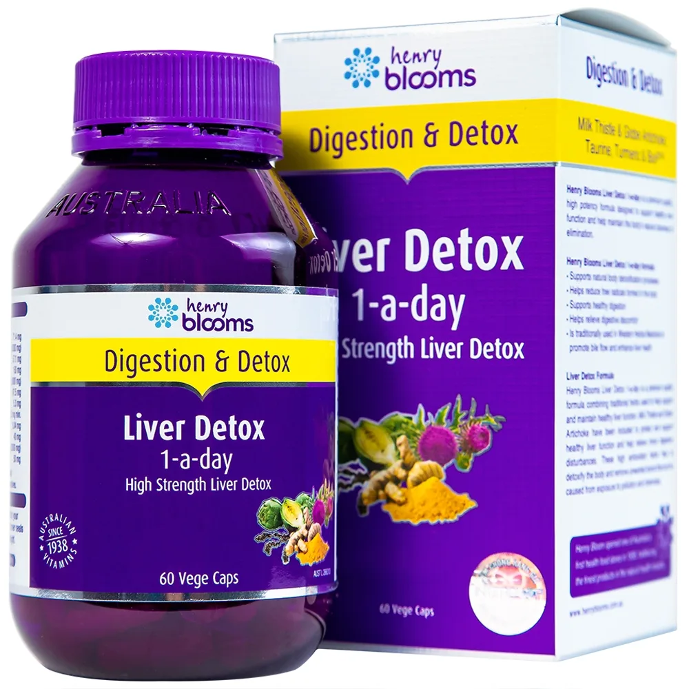 Hình ảnh Viên uống Liver Detox 1-A-Day Henry Blooms hỗ trợ giải độc gan, bảo vệ gan (60 viên)