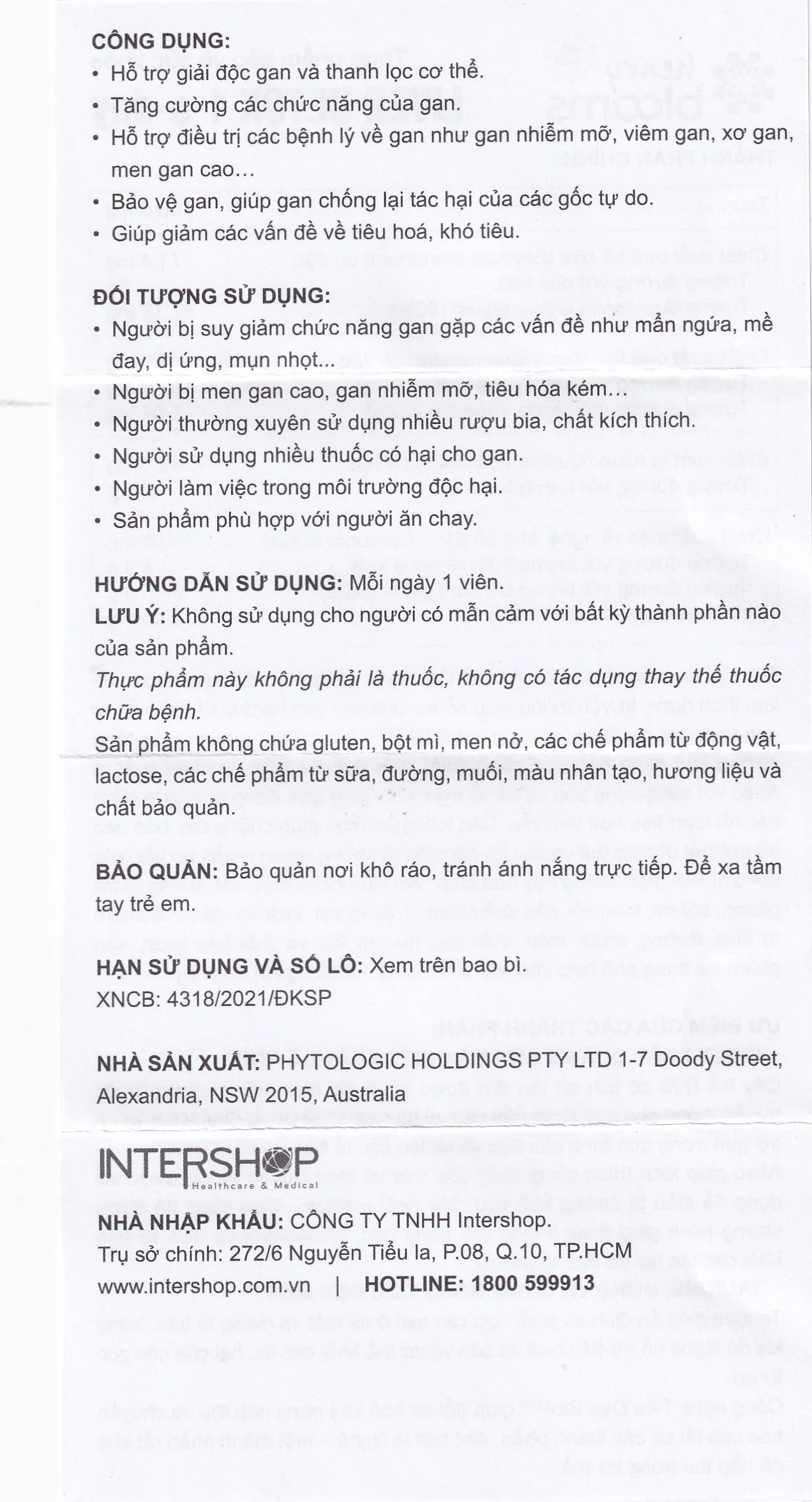 Hình ảnh Viên uống Liver Detox 1-A-Day Henry Blooms hỗ trợ giải độc gan, bảo vệ gan (60 viên)