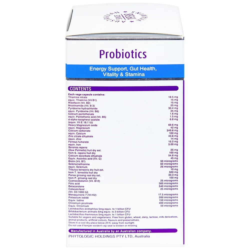Hình ảnh Viên uống Men's Multivitamin With Probiotics Henry Blooms cung cấp năng lượng và chất dinh dưỡng cần thiết (30 viên)