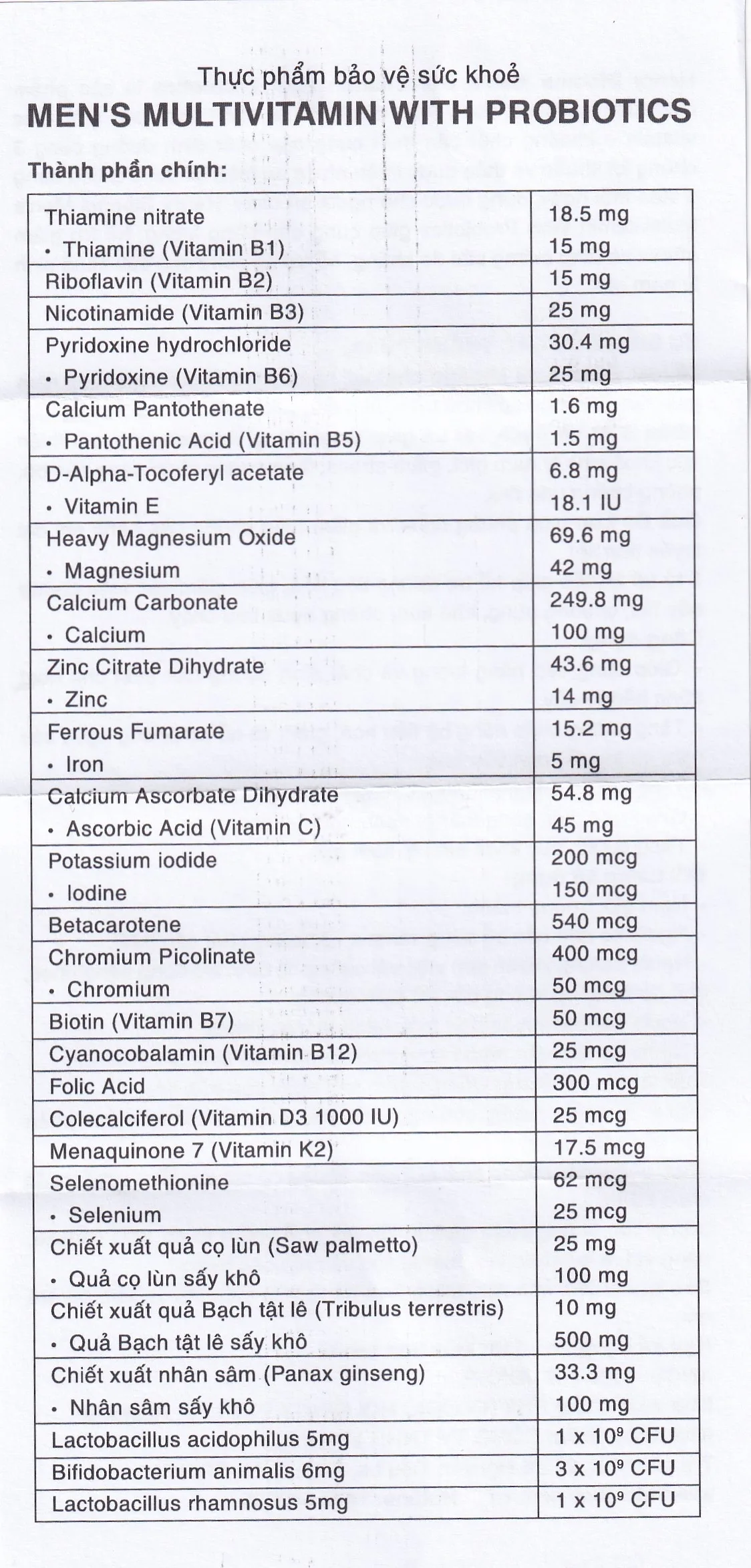Hình ảnh Viên uống Men's Multivitamin With Probiotics Henry Blooms cung cấp năng lượng và chất dinh dưỡng cần thiết (30 viên)