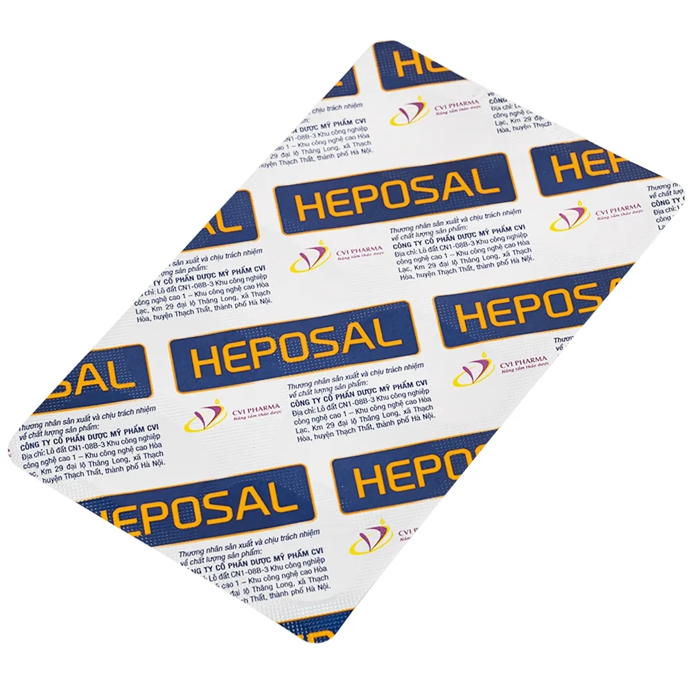 Hình ảnh Viên uống Heposal hỗ trợ tăng cường chức năng gan, bảo vệ và phục hồi tế bào gan (3 vỉ x 10 viên)
