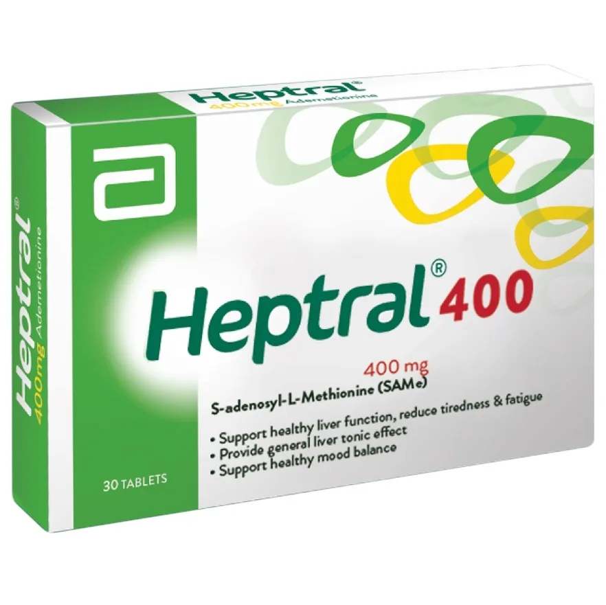 Hình ảnh Viên uống Heptral 400 Abbott hỗ trợ tăng cường chức năng gan (3 vỉ x 10 viên)