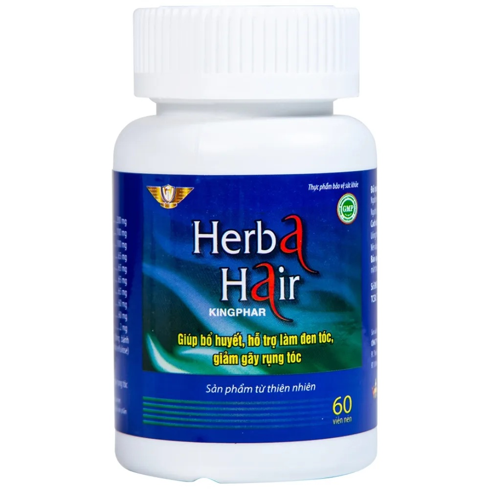 Hình ảnh Viên uống Herba Hair Kingphar bổ huyết, hỗ trợ làm đen tóc (60 viên)