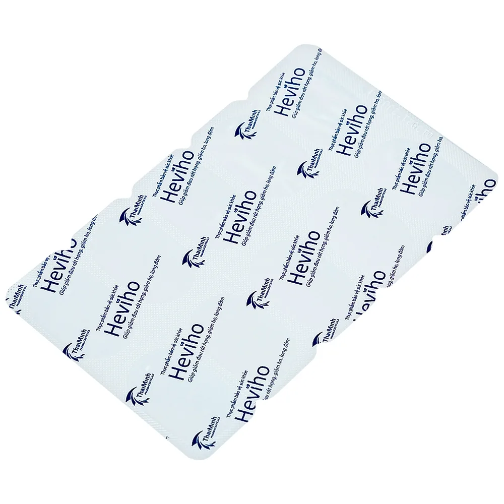 Hình ảnh Viên uống Heviho Thái Minh giảm đau rát họng, giảm ho, long đờm (2 vỉ x 10 viên)