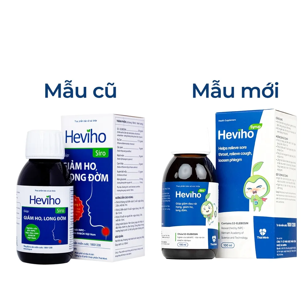Hình ảnh Siro Heviho Thái Minh giảm đau rát họng, giảm ho, long đờm (100ml)
