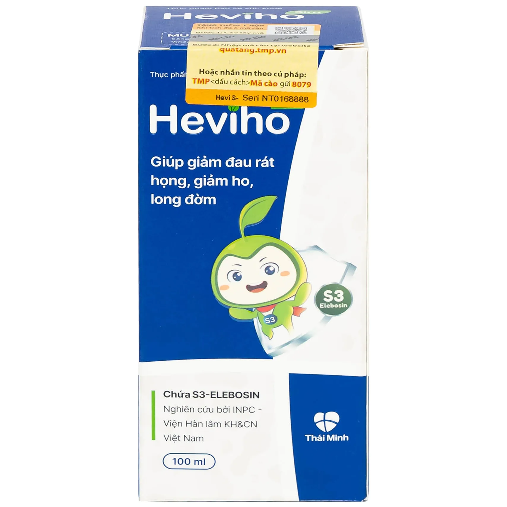 Hình ảnh Siro Heviho Thái Minh giảm đau rát họng, giảm ho, long đờm (100ml)