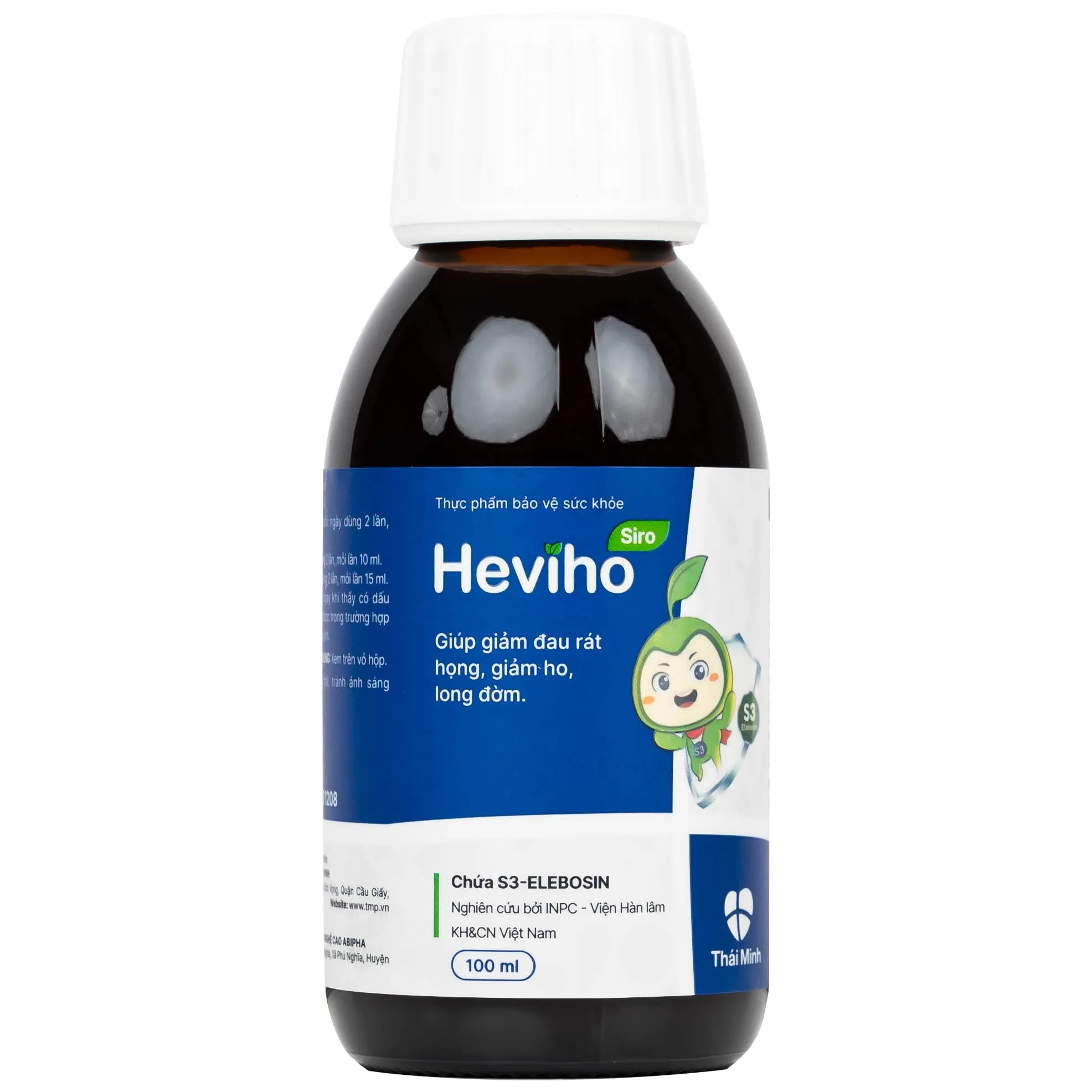 Hình ảnh Siro Heviho Thái Minh giảm đau rát họng, giảm ho, long đờm (100ml)