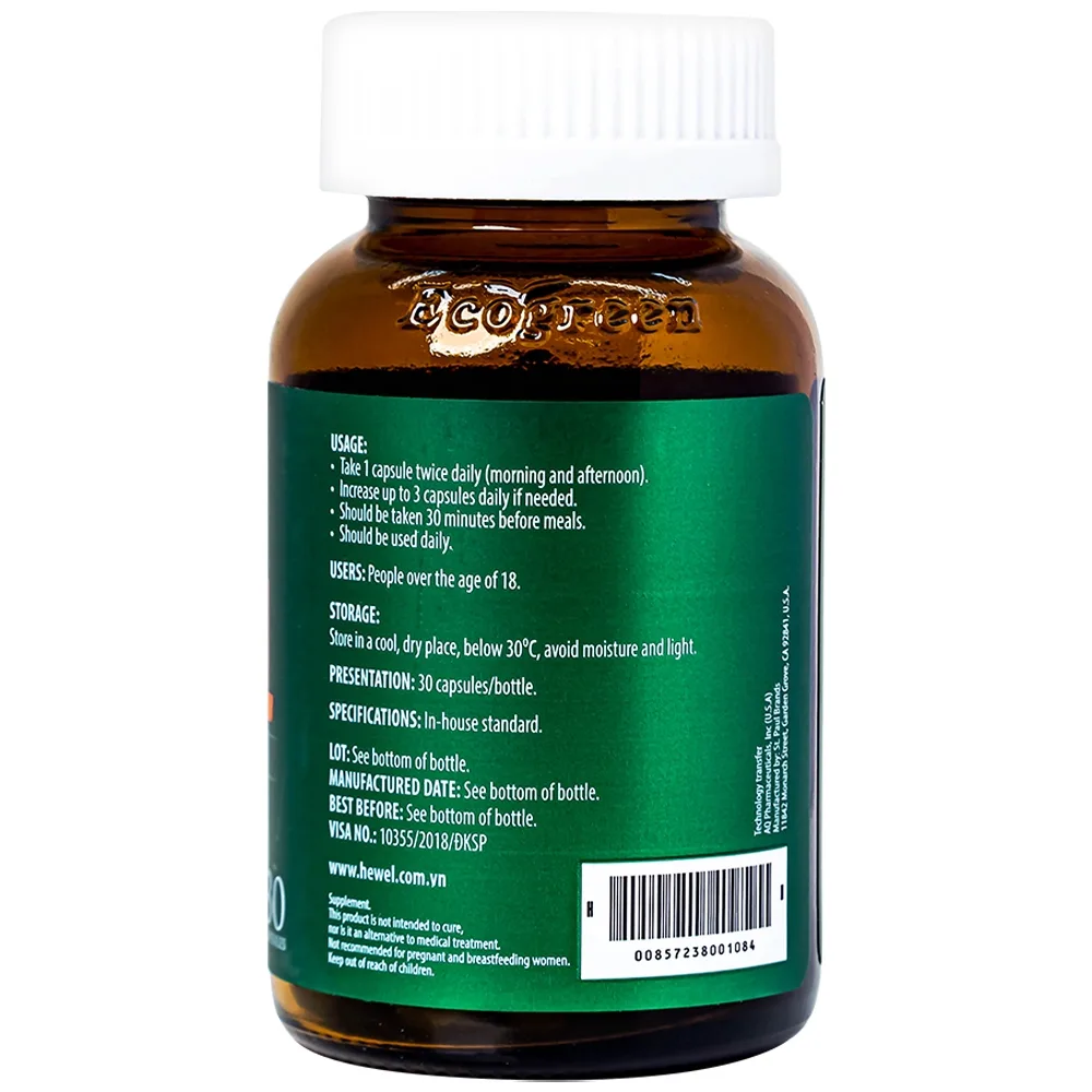 Hình ảnh Viên uống Hewel Ecogreen hỗ trợ tăng khả năng thải độc, bảo vệ gan (30 viên)