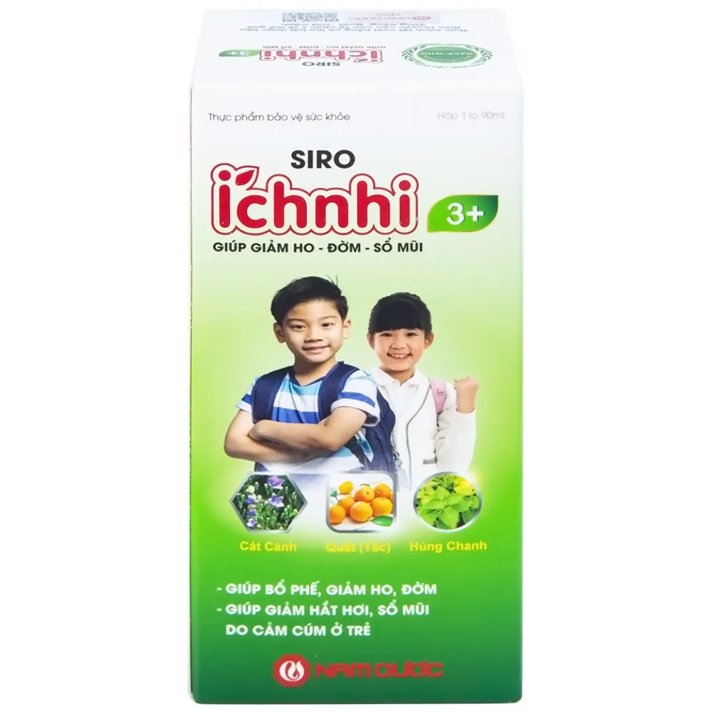 Hình ảnh Siro Ích nhi 3+ Nam Dược giúp giảm ho, đờm, sổ mũi (90ml)